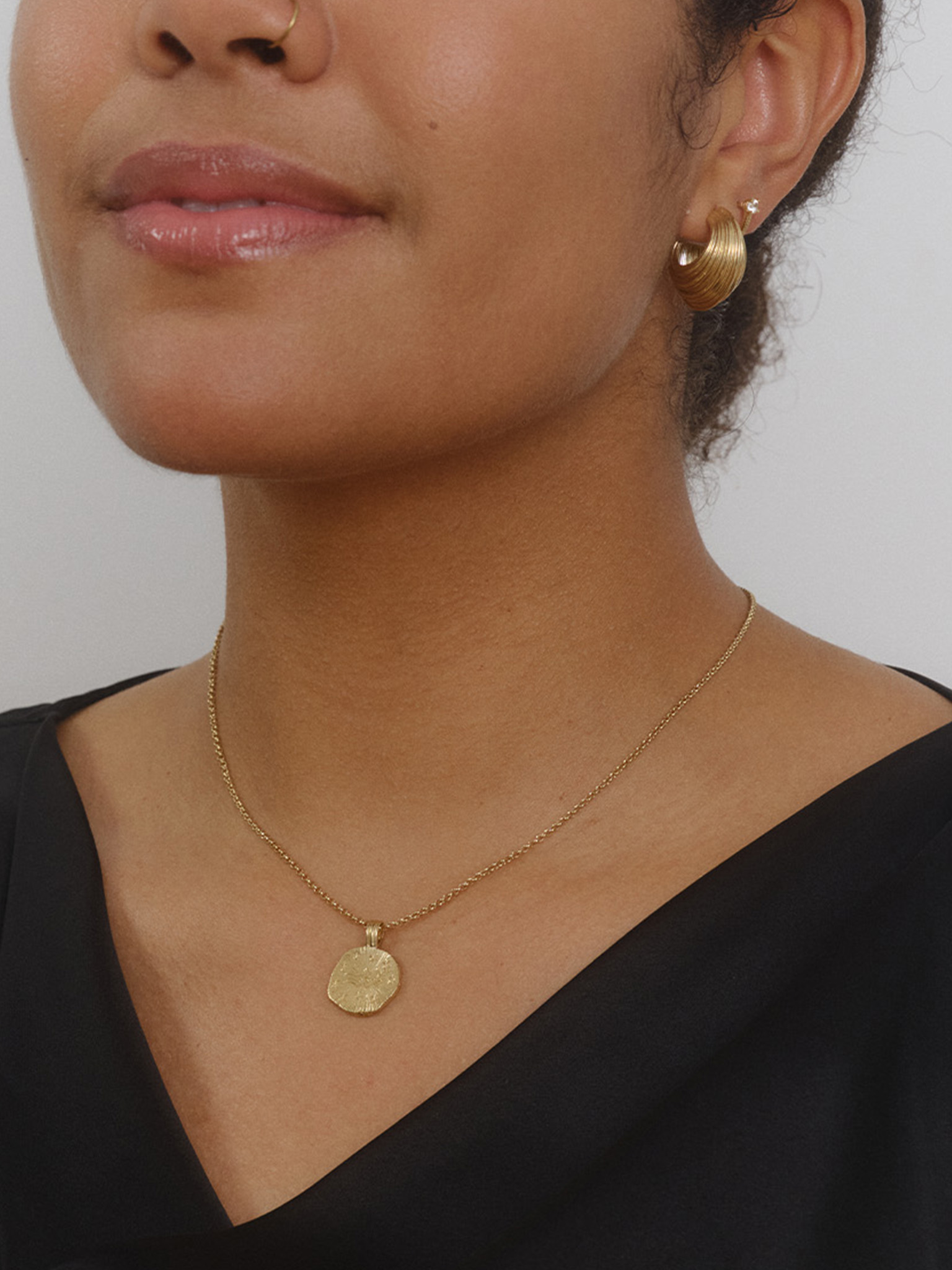 Sun in aquarius necklace - 22k gold vermeil